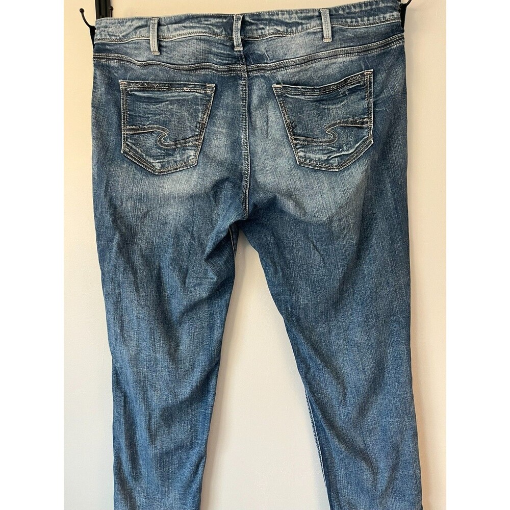 Silver Jeans Co. Sam Relaxed Fit Mid Rise Jeans Women’s Size 18 L27 Dark/Medium - Picture 6 of 7